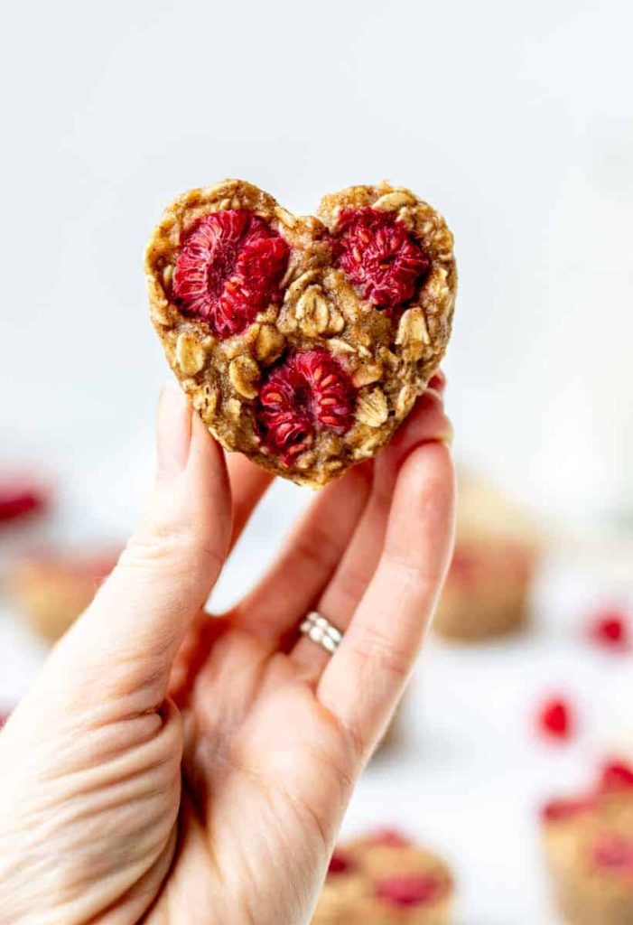 Heart-shaped oatmeal muffins valentines's day treats