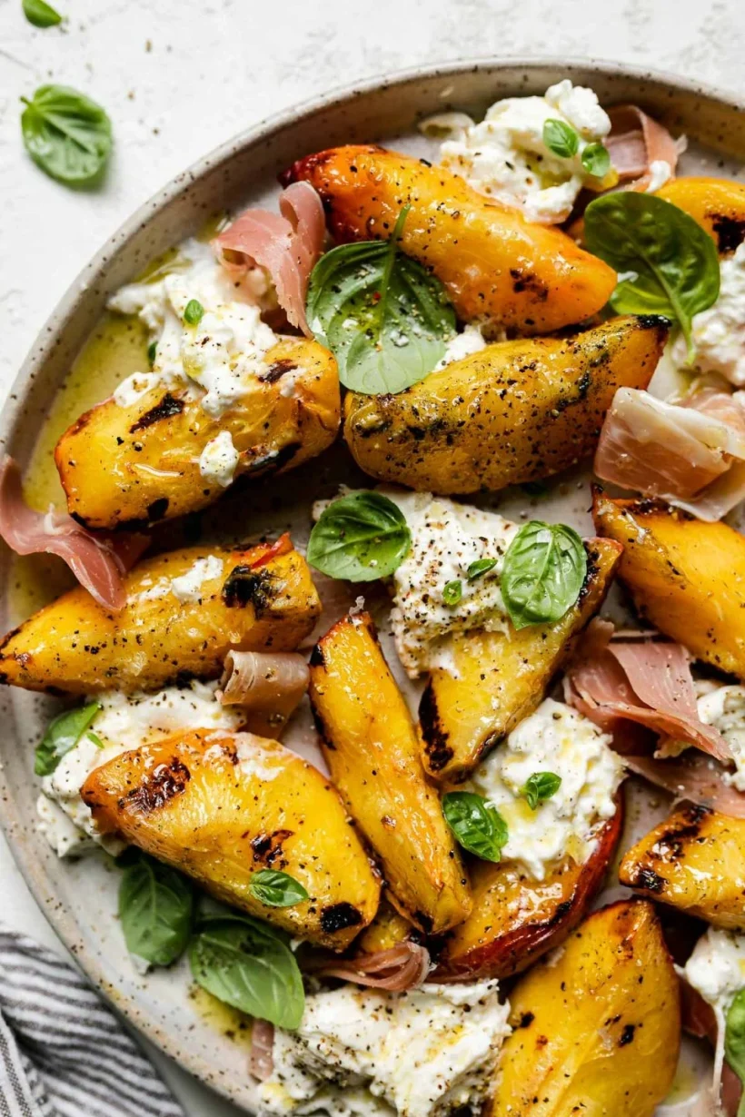 Grilled Peach and Burrata Salad